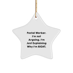 Funny Postal Worker Star Ornament Gifts from Friends and Family for Men Women Coworkers - Christmas Unique Decorations - Image 1