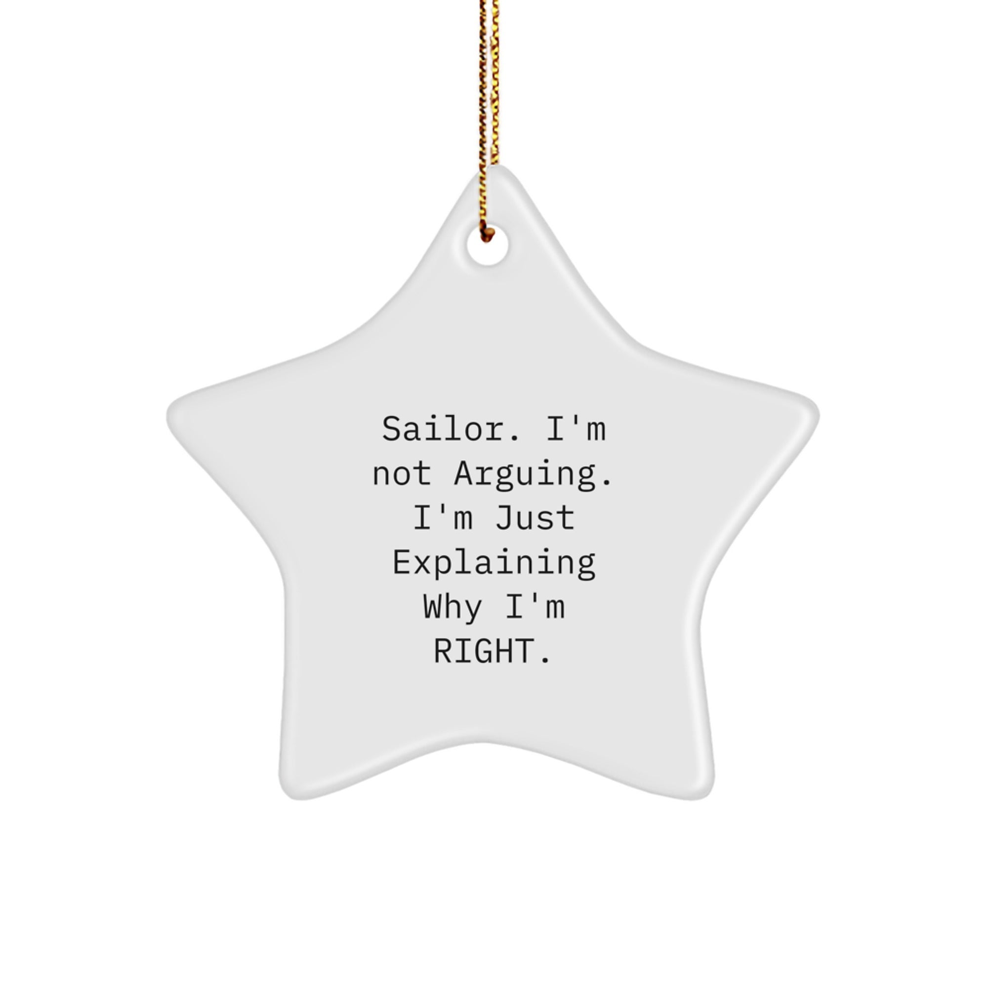 Funny Sailor Gifts from Friends, Christmas Unique Sailor Star Ornament for Men, Sailor Explaining Star Shaped Decor - Image 1