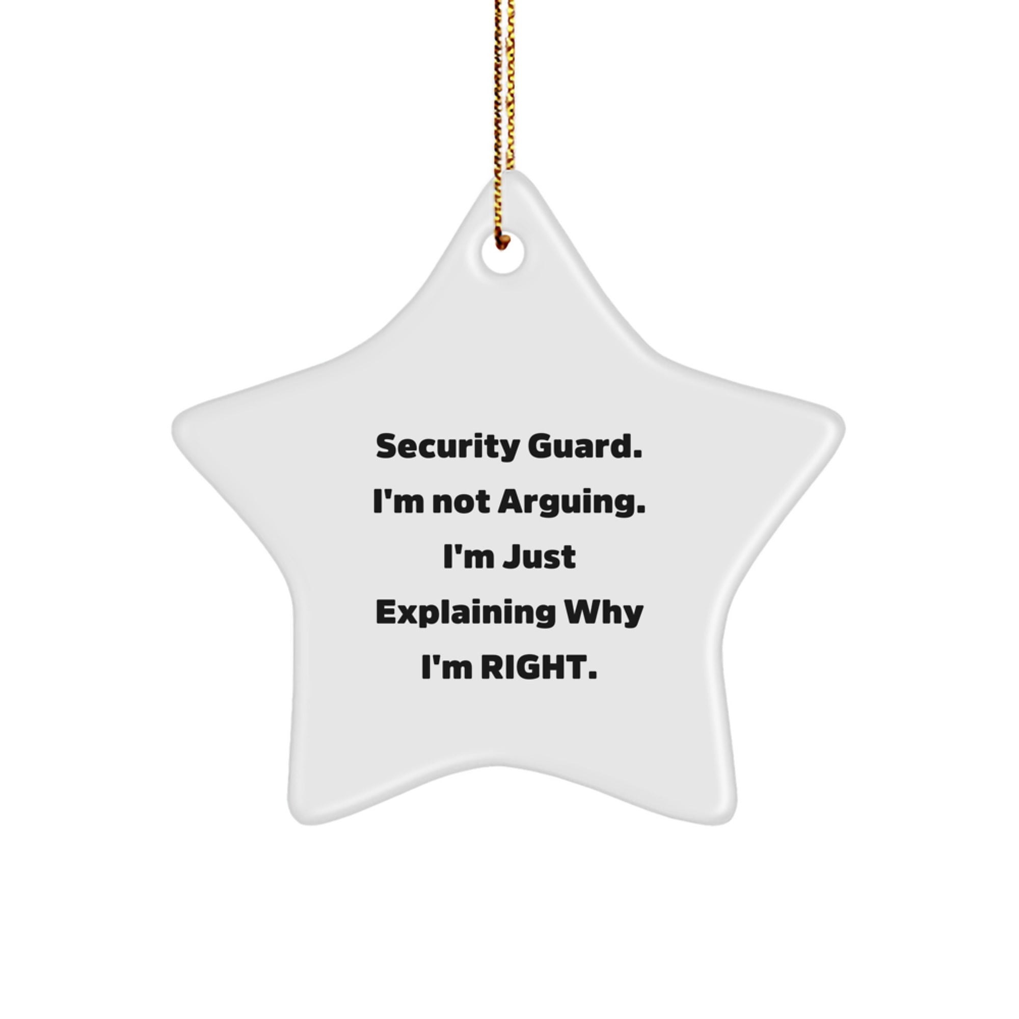 Funny Quotes Security Guard Gifts, Christmas Unique Star Ornament, Security Guard Humor, Gifts from Family to Security Guard, Security Guard Men Gifts - Image 1