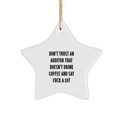 Funny Auditor Gifts from Men to Women for Christmas Unique Star Ornament - Image 1