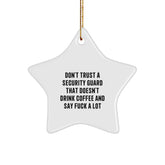 Funny Security Guard Gifts from Men, Unique Star Ornament for Security Guard, Christmas Unique Gifts - Image 1