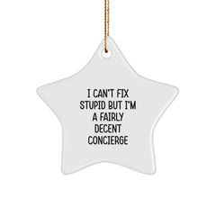 Funny Concierge Gifts from Men - Christmas Unique Star Ornament for Friends, Coworkers, or Family Members - Image 1