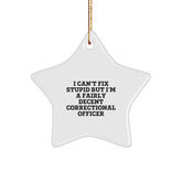Funny Correctional Officer Christmas Unique Gifts from Friends - 'I'm a Decent Correctional Officer' Star Ornament, Correctional Officer Gifts for Men - Image 1
