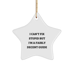 Funny Guide Gifts from Friends, Unique Star Ornament for Guide Enthusiasts, Christmas Unique Gifts, Gifts for Guide, A Fairly Decent Pick - Image 1