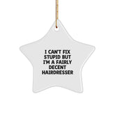 Funny Hairdresser Star Ornament, Gifts for Hairdresser Friends from Family, Perfect Christmas Unique Gifts - Image 1