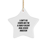 Funny Real Estate Investor Christmas Unique Gifts for Men - Star Ornament from Friends, Unique Real Estate Investor Star Decorations for Christmas - Image 1