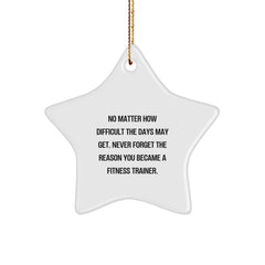 Fitness Trainer Star Ornament Funny Quote Gift for Men Women Friends Coworkers Family from Loved One - Image 1