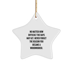 Woodworker Star Ornament, Funny Quote Gifts from Family for Woodworker, Christmas Unique Presents - Image 1