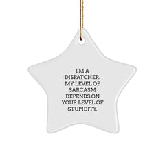 Funny Dispatcher Gifts from Friends to Dispatcher for Christmas - Star Ornament with Sarcasm Quote - Image 1