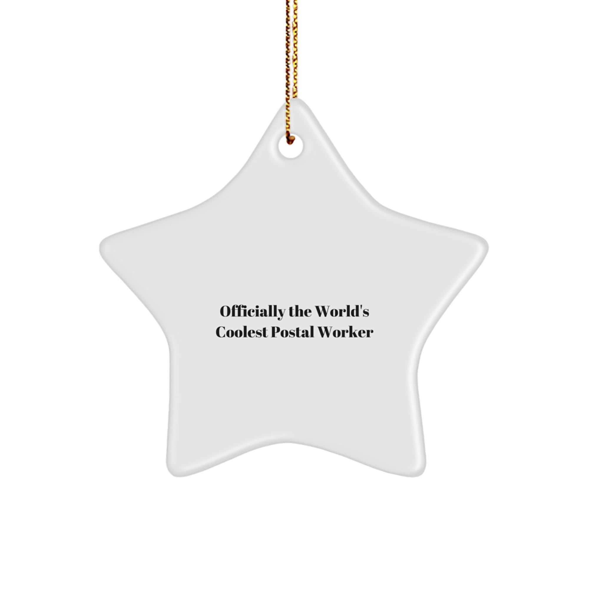 Funny Postal Worker Gifts from Friends for Christmas - Officially The 'World's Coolest' Star Ornament, Perfect for Postal Worker Appreciation Day - Image 1