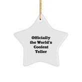 Funny Teller Gifts from Men to Teller - Officially The World's Coolest Teller Star Ornament, Christmas Unique Gifts for Friends - Image 1