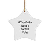 Funny Valet Gifts from Friends to Family - Officially The World's Coolest Valet Star Ornament for Christmas - Image 1