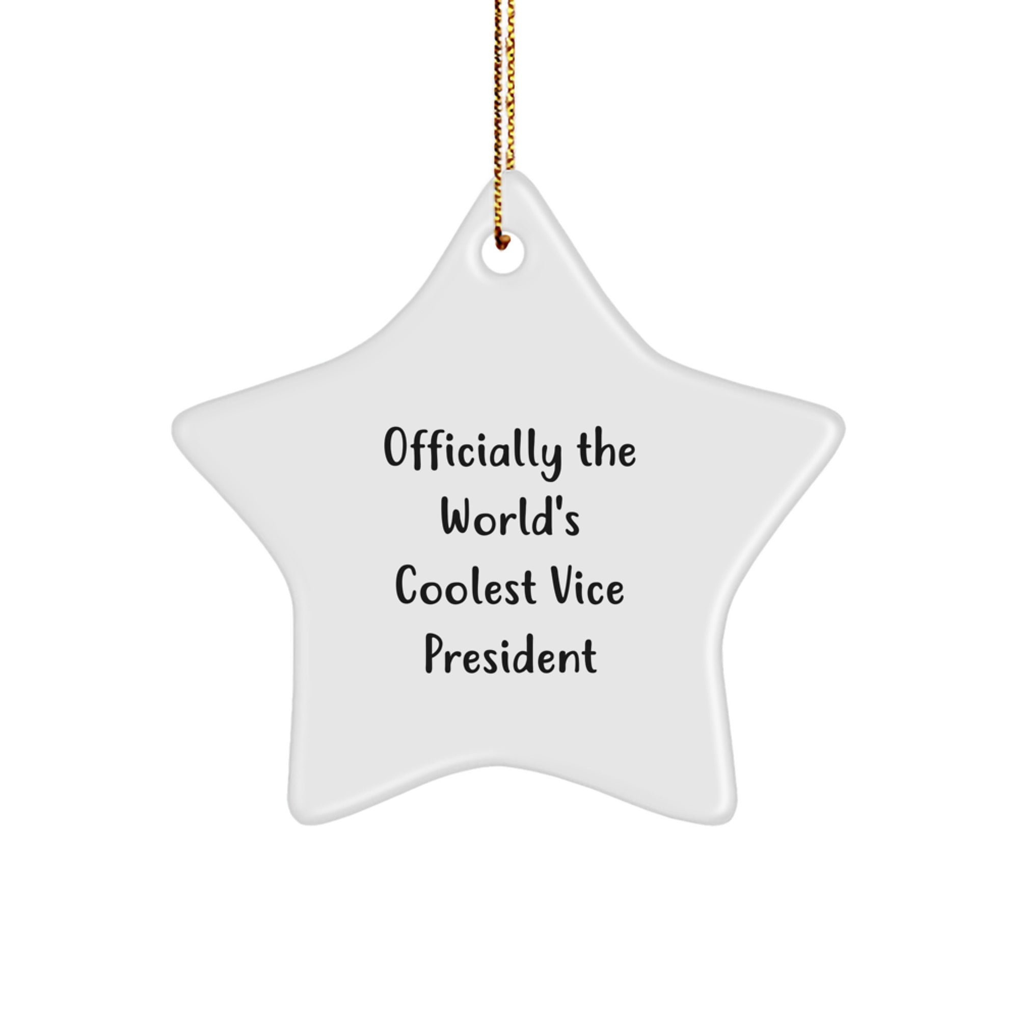 Funny Vice President Gifts for Men, 'Officially The World's Coolest Vice President' Star Ornament, Christmas Unique Gifts for Coworkers, Friends, Family - Image 1