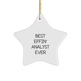 Funny Analyst Gifts from Best Effin' Analyst Ever, Star Ornament for Christmas, Gifts for Men, Women, Friends, Coworkers, Family - Image 1