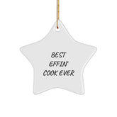 Funny Cook Gifts from Men to Best Effin' Cook Ever Lovers - Star Ornament for Christmas - Image 1
