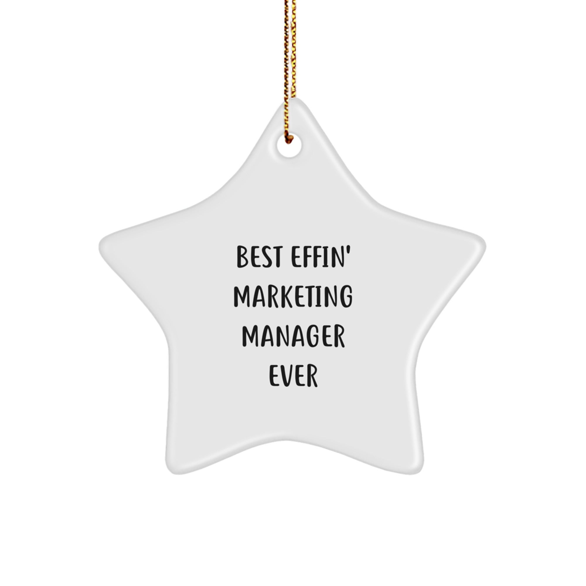 Funny Marketing Manager Gifts from Friends, Best Effin' Star Ornament for Christmas - Image 1