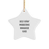 Funny Marketing Manager Gifts from Friends, Best Effin' Star Ornament for Christmas - Image 1