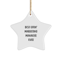 Funny Marketing Manager Gifts from Friends, Best Effin' Star Ornament for Christmas - Image 1