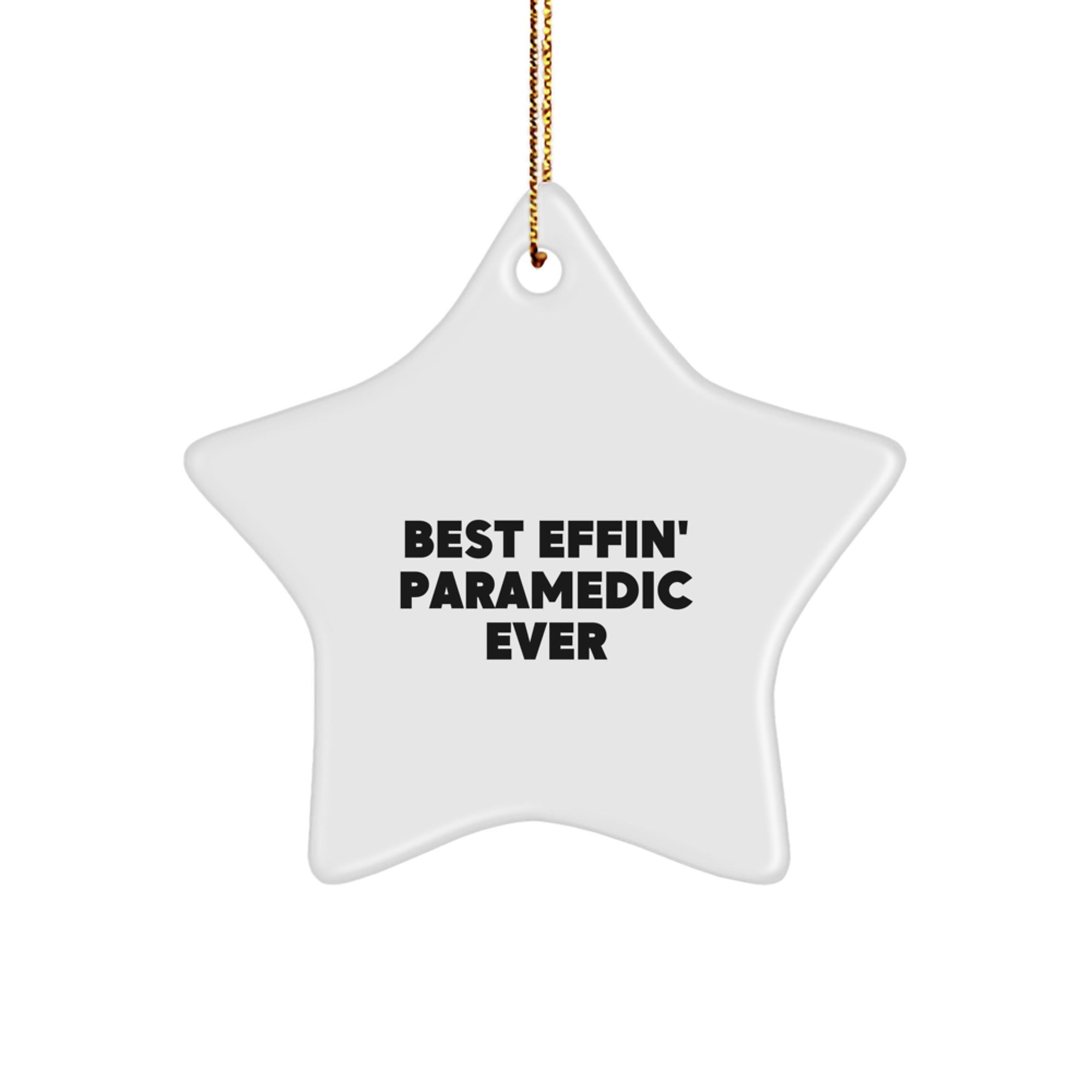 Funny Best Effin' Rescue Worker Ever Star Ornament, Gift for Rescue Worker from Family, Unique Christmas Unique Gift for Men or Women, Best Rescue Worker Ever Star Shaped MDF Ornament - Image 1