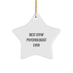 Funny Psychologist Gifts - Best Effin' Psychologist Ever Star Ornament for Christmas - Image 1