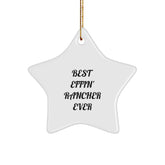 Funny Rancher Gifts: Best Effin' Rancher Ever Star Ornament, White, 3.25" tall, Perfect for Christmas, Gifts from Men to Rancher, or Friends to Coworkers - Image 1