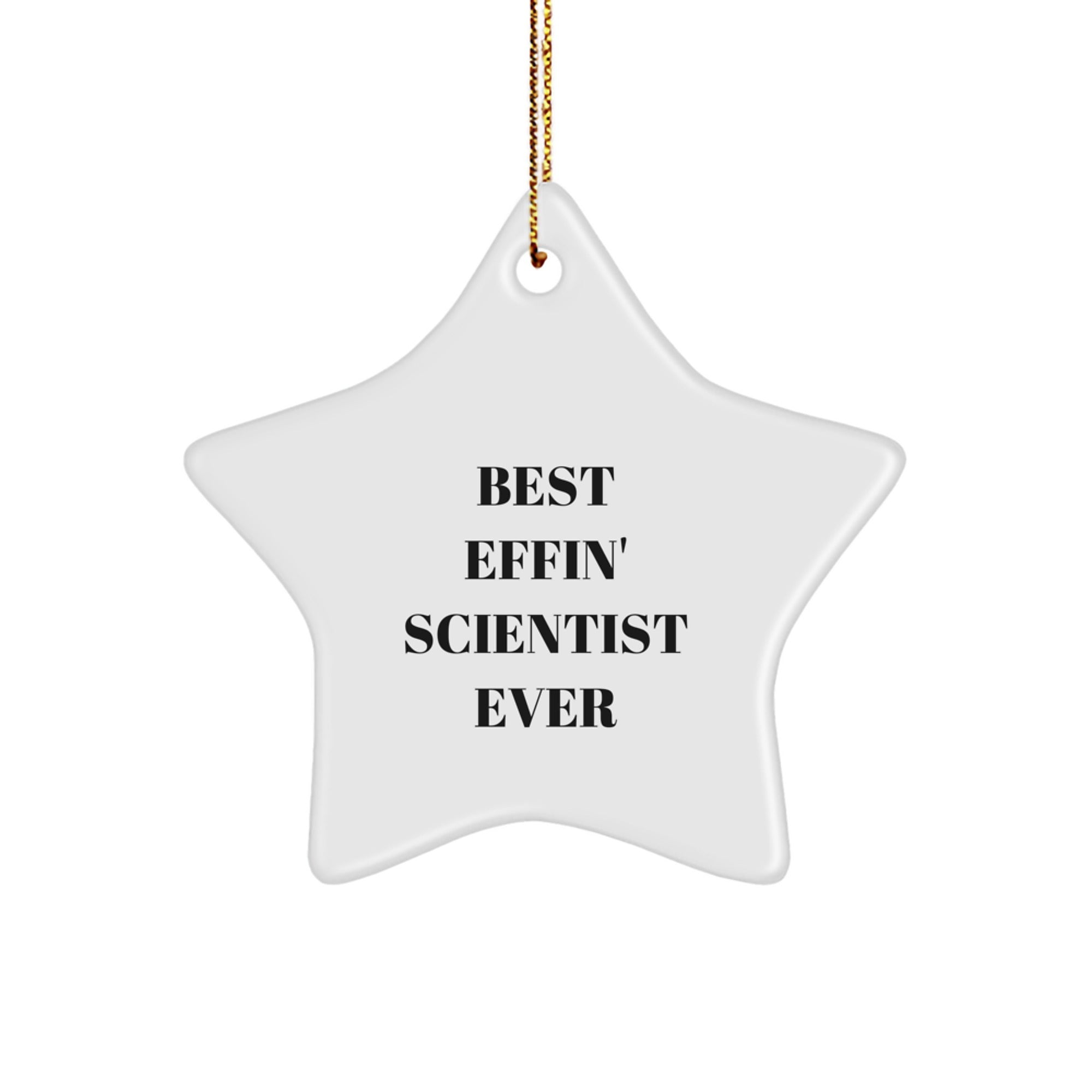 Funny Scientist Gifts for Men Best Effin' Scientist Ever Star Ornament for Christmas - Image 1