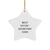 Funny Christmas Secretary Gifts from Friends - Best Effin' Secretary Ever Star Ornament, Secretary Unique Gifts, Gifts for Secretary - Image 1