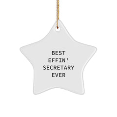 Funny Christmas Secretary Gifts from Friends - Best Effin' Secretary Ever Star Ornament, Secretary Unique Gifts, Gifts for Secretary - Image 1