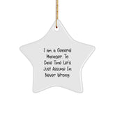 Funny General Manager Gifts for Men Star Ornament, Gifts from Friends to General Manager, Humorous Star Shaped Office Decor, Christmas Unique Gifts for General Manager - Image 1