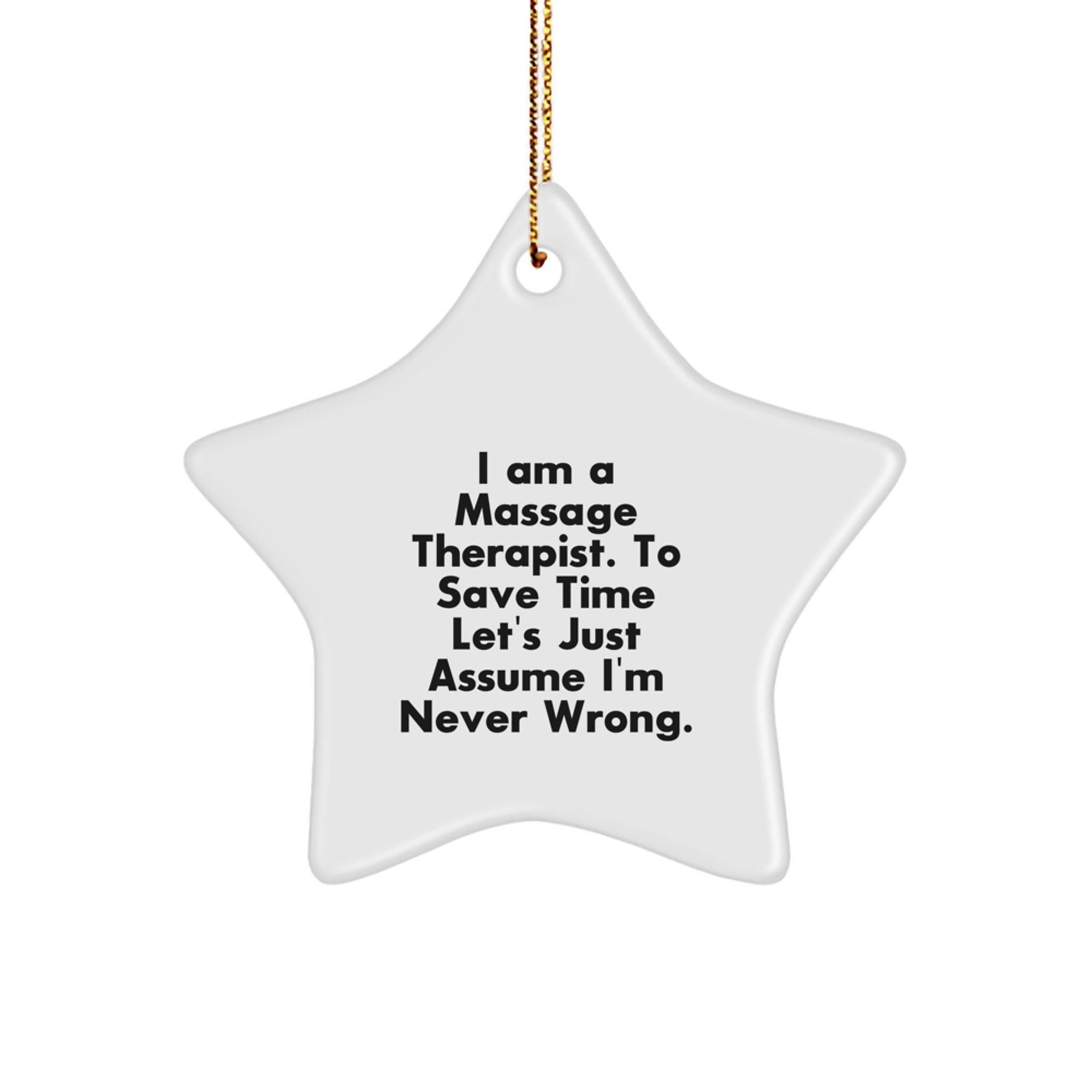 Funny Massage Therapist Gifts from Friends Star Ornament for Christmas Unique Gifts - Image 1