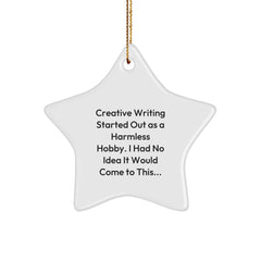 Funny Creative Writing Gifts from Family for Women - Star Ornament with Inspirational Quote - Christmas Unique Gifts - Image 1