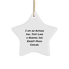 Author Dad Star Ornament Gifts from Men to Author, Funny Quote, Christmas Unique Gifts - Image 1