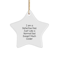 Funny Detective Star Ornament Gifts from Dad, for Detective, Christmas Unique Gifts - Image 1