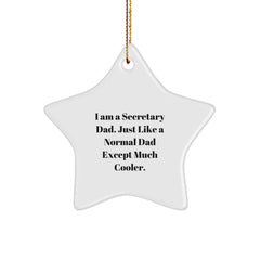 Funny Secretary Gift - I Am A Secretary Dad, Star Ornament for Secretary, Christmas Unique Gifts from Men - Image 1