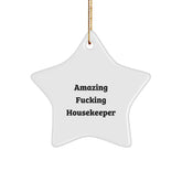 Funny Housekeeper Star Ornament Gifts from Friends for Amazing Housekeeper Christmas Treasures - Image 1