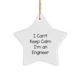 Funny Engineer Gifts for Him, I Can't Keep Calm I'm An Engineer Star Ornament, Christmas Unique Decorations from Friends - Image 1
