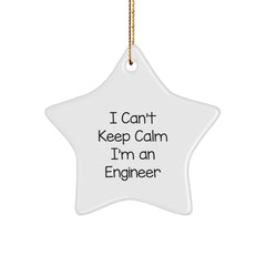 Funny Engineer Gifts for Him, I Can't Keep Calm I'm An Engineer Star Ornament, Christmas Unique Decorations from Friends - Image 1