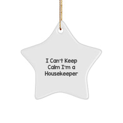 Funny I Can't Keep Calm I'm A Housekeeper Gifts from Friends to Housekeeper Christmas Unique Gifts with Star Ornament - Image 1