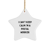 I Can't Keep Calm I'm A Postal Worker Gifts for Men or Women Christmas Star Ornament, Funny Postal Worker Gifts from Friends - Image 1