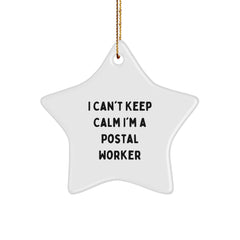 I Can't Keep Calm I'm A Postal Worker Gifts for Men or Women Christmas Star Ornament, Funny Postal Worker Gifts from Friends - Image 1