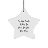 Drafter Gifts, Be Nice To Me. I May Be Your Star Ornament - Funny Christmas Decorations for Men, Women, Friends, Coworkers, Family - Image 1