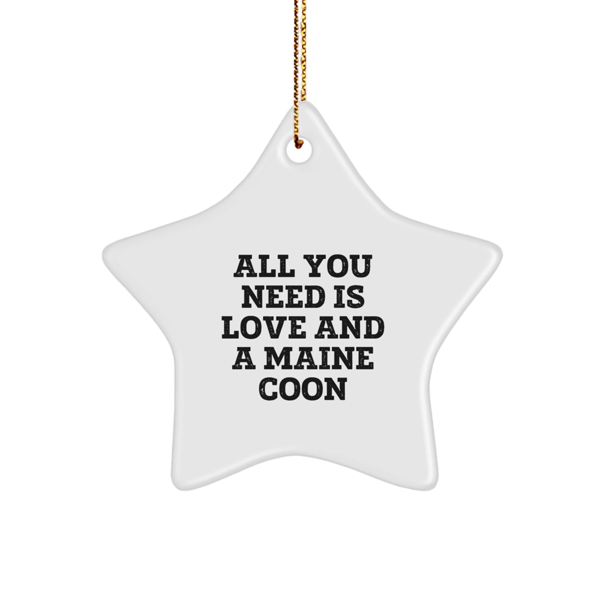 Maine Coon Cat Star Ornament, Funny Quote Gifts from Friends for Family, Christmas Unique Gifts - Image 1
