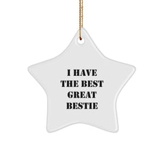 Funny Bestie Star Ornament for Christmas Unique Gifts from Bestie Lovers with Great Bestie Quote, Great Bestie Ornament for Friends and Family - Image 1