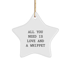 Funny Whippet Dog Star Ornament Gifts for Friends from Men, Unique Christmas Decorations for Home, Office, or Whippet Dog Lover - Image 1