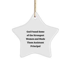 Funny Assistant Principal Appreciation Gifts from Friends, Star Ornament for Christmas Unique Gifts for Assistant Principals, Inspirational Quote by God - Image 1
