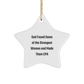 Funny CPA Gifts from God's Strongest Women - Star Ornament for Men, Women, Friends, and Family, Christmas Unique Gifts - Image 1