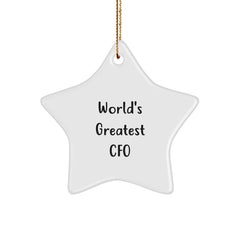 Funny 'World's Greatest CFO' Star Ornament, Christmas Unique Gifts from Friends to Family, CFO Gift Ideas - Image 1