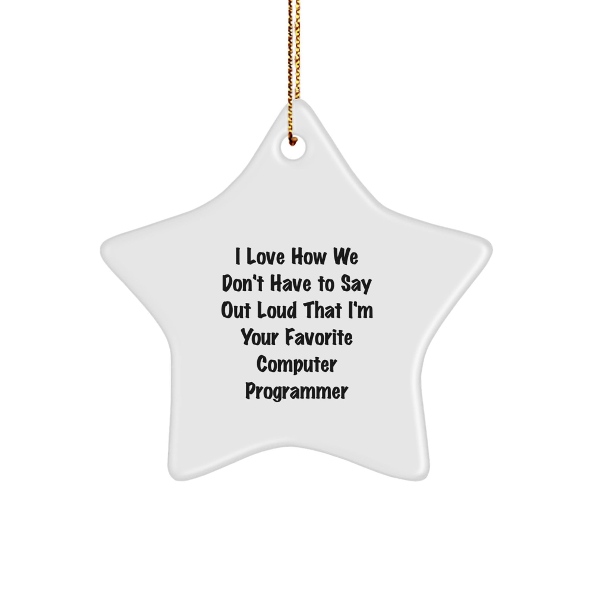 Funny Christmas Unique Gifts from Family, Computer Programmer Decorations with Star Ornament, Inspirational Computer Programmer Quote, Perfect for Coworkers - Image 1