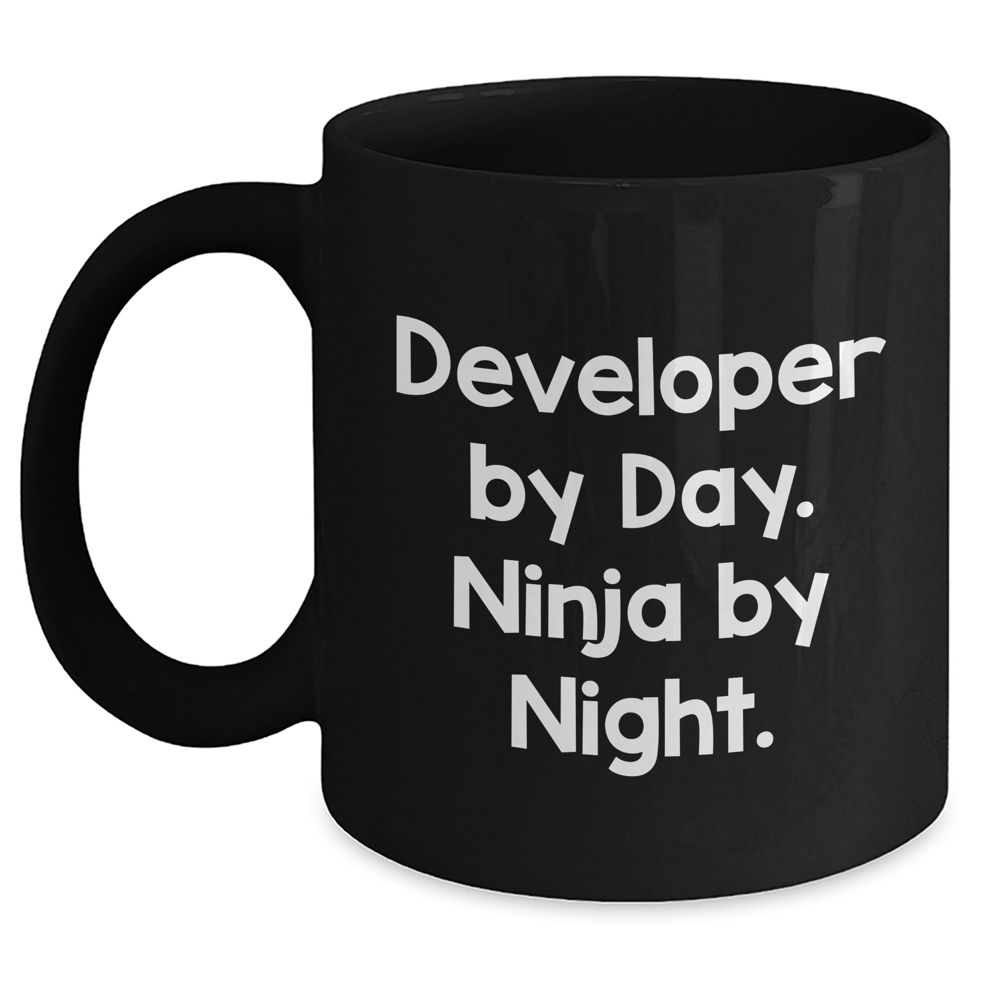 Funny Developer Gifts from Men, Gifts for Developer, Black Coffee Mug on Father's Day - 'Developer By Day. Ninja By Night.' - Main