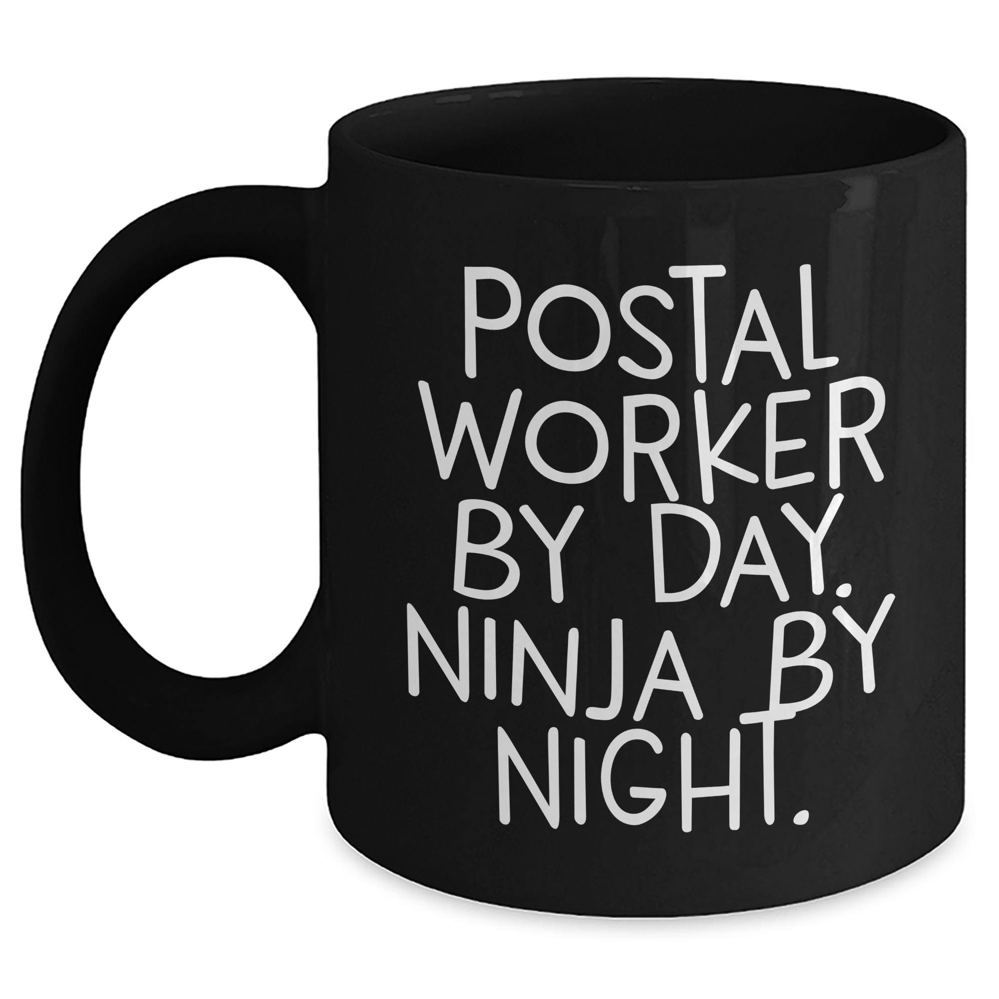 Funny Postal Worker Gifts from Friends to Men - Black Coffee Mug for Graduation - Main